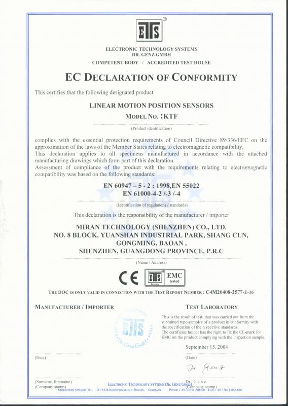 ЕС Декларация соответствия модель KTF